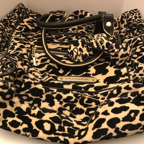 Juicy Couture Leopard Print Satchel with Black Accents - Picture 2 of 8